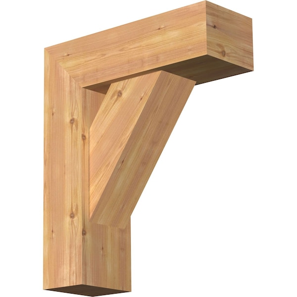 Ekena Millwork Traditional Block Smooth Bracket w/ Offset Brace, Western Red Cedar, 7 1/2"W x 22"D x 26"H BKT0806X22X26TRA05SWR - main